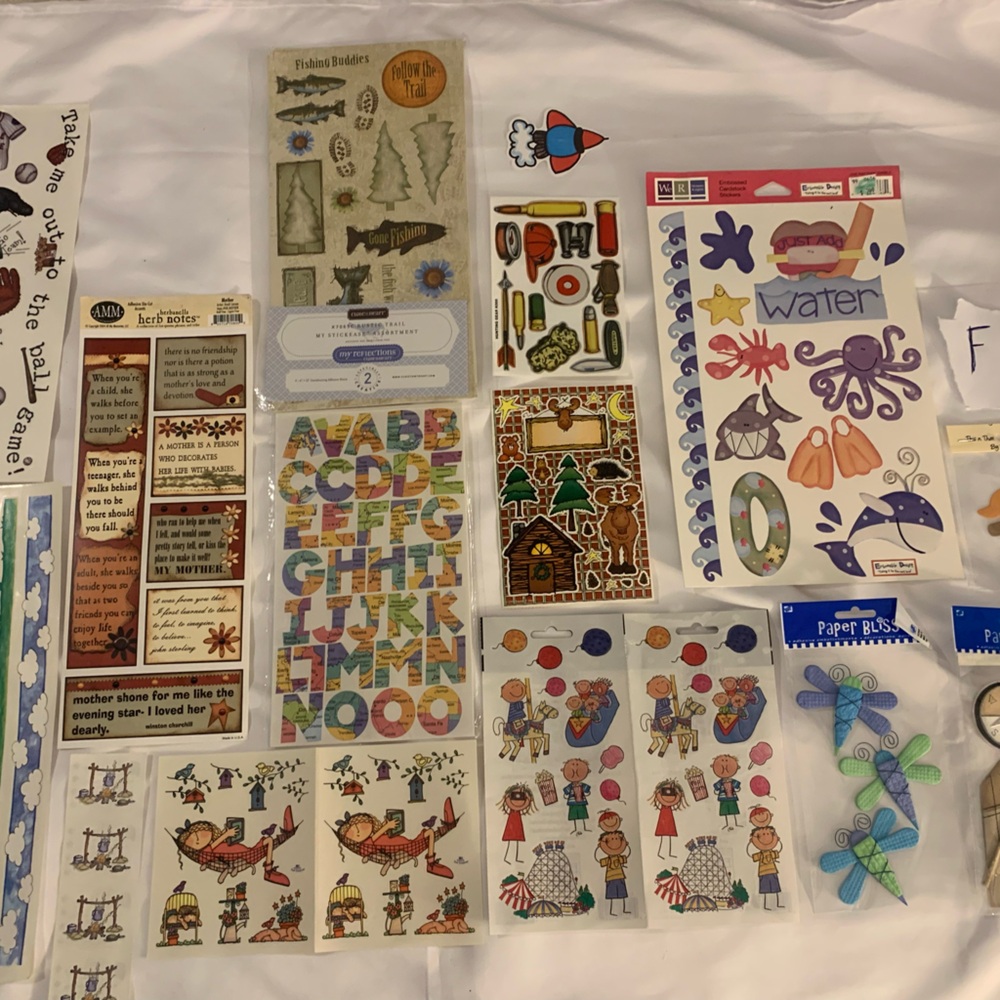Vintage Ephemera Stickers Junk Journal Camping Boy Sports Sandylion Grossman